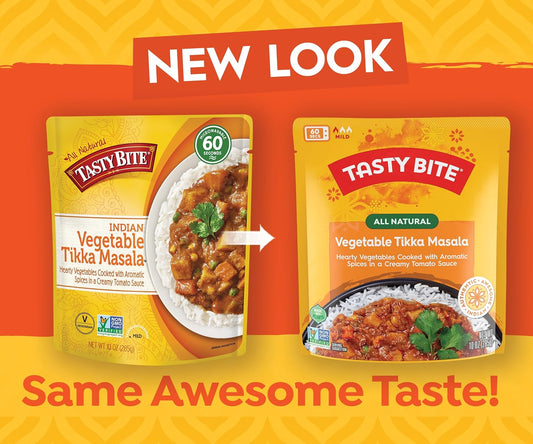 Tasty Bite Vegetable Tikka Masala, 10 Ounce, Pack of 6, Ready to Eat, Microwavable Entree, Vegetables Simmered With Cashews
